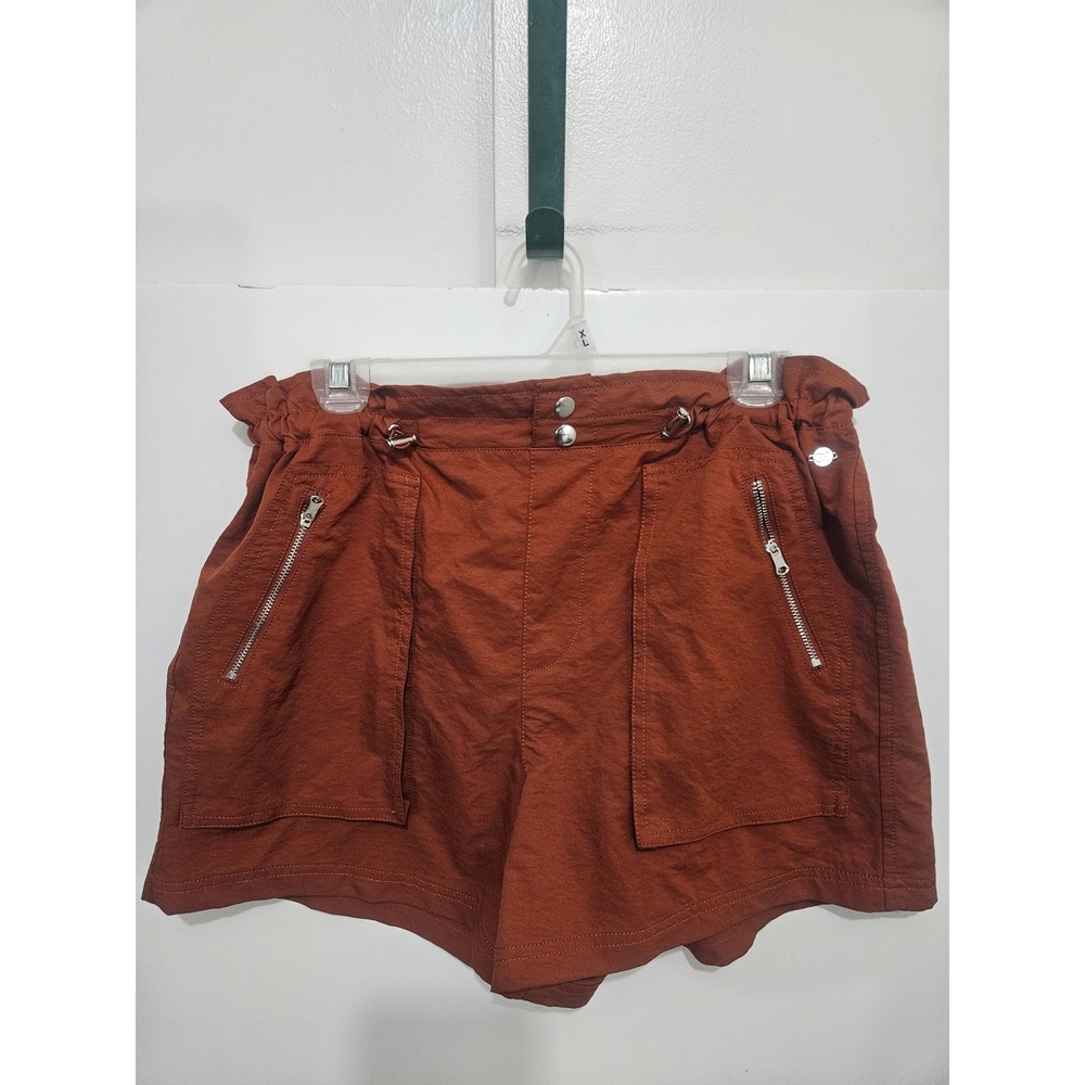 CALIA Womens Journey Shorts Rust Orange Cargo Zipper Pockets Size M